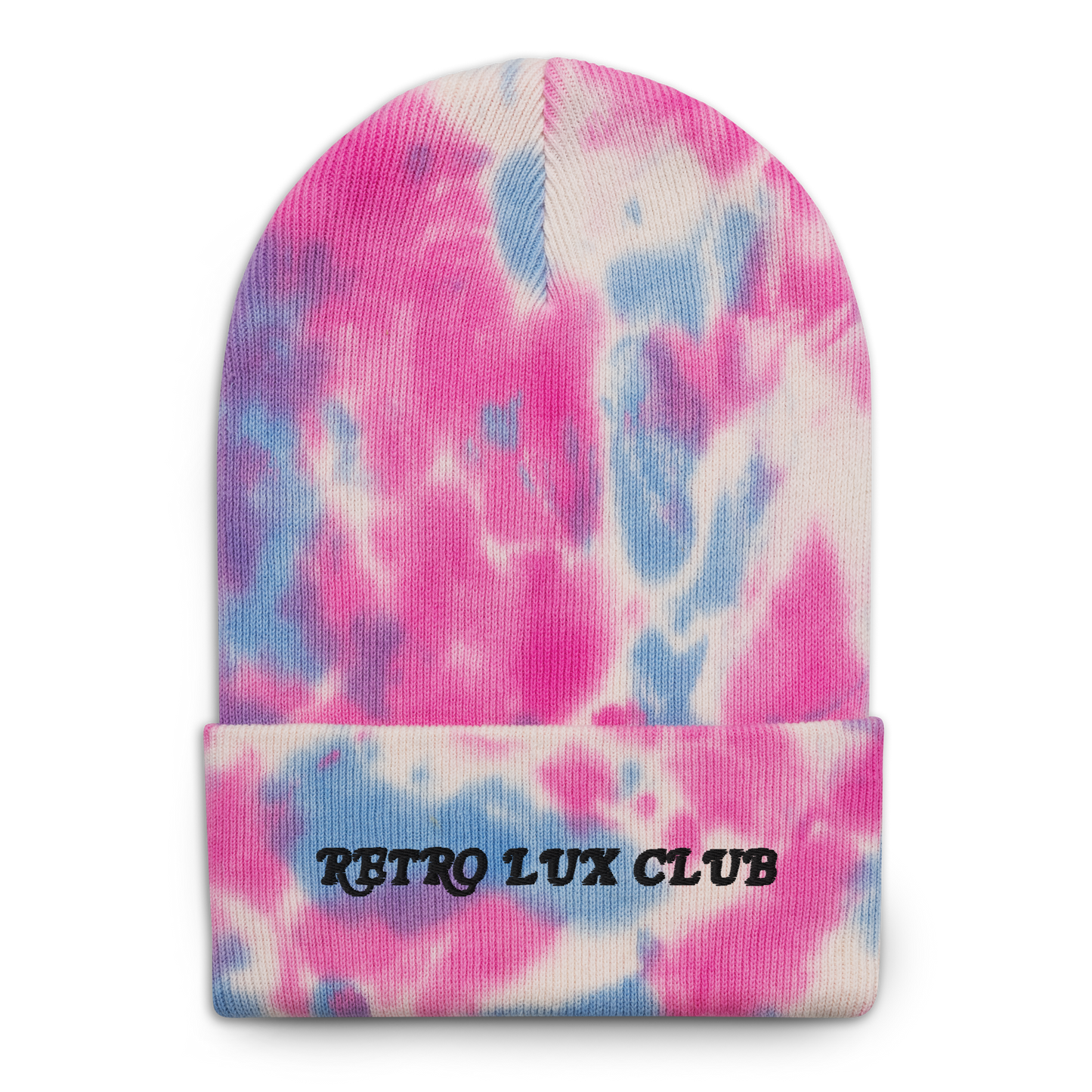 Retro Lux Club Embroidered Tie-dye beanie