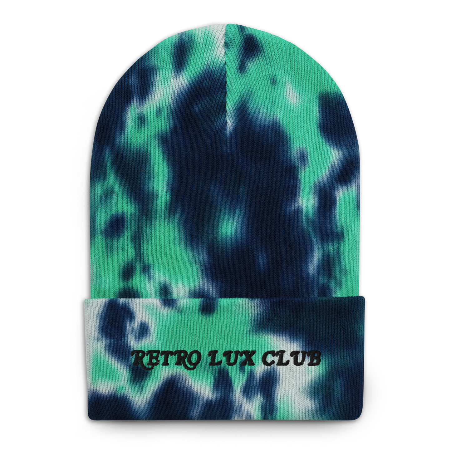 Retro Lux Club Embroidered Tie-dye beanie