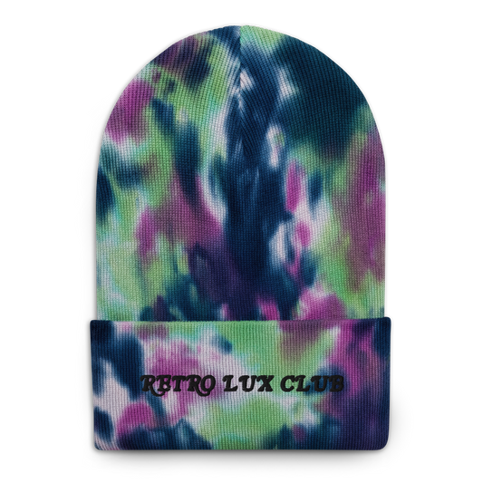 Retro Lux Club Embroidered Tie-dye beanie