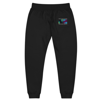 Abstract Green fleece sweatpants