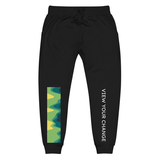 Abstract Green fleece sweatpants