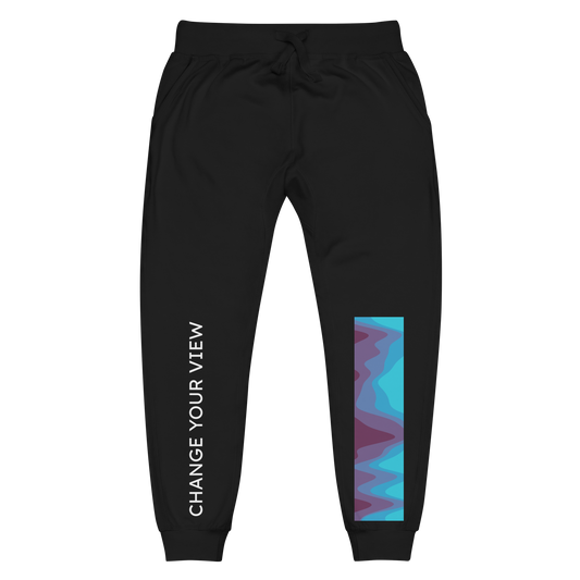 Abstract Blue fleece sweatpants